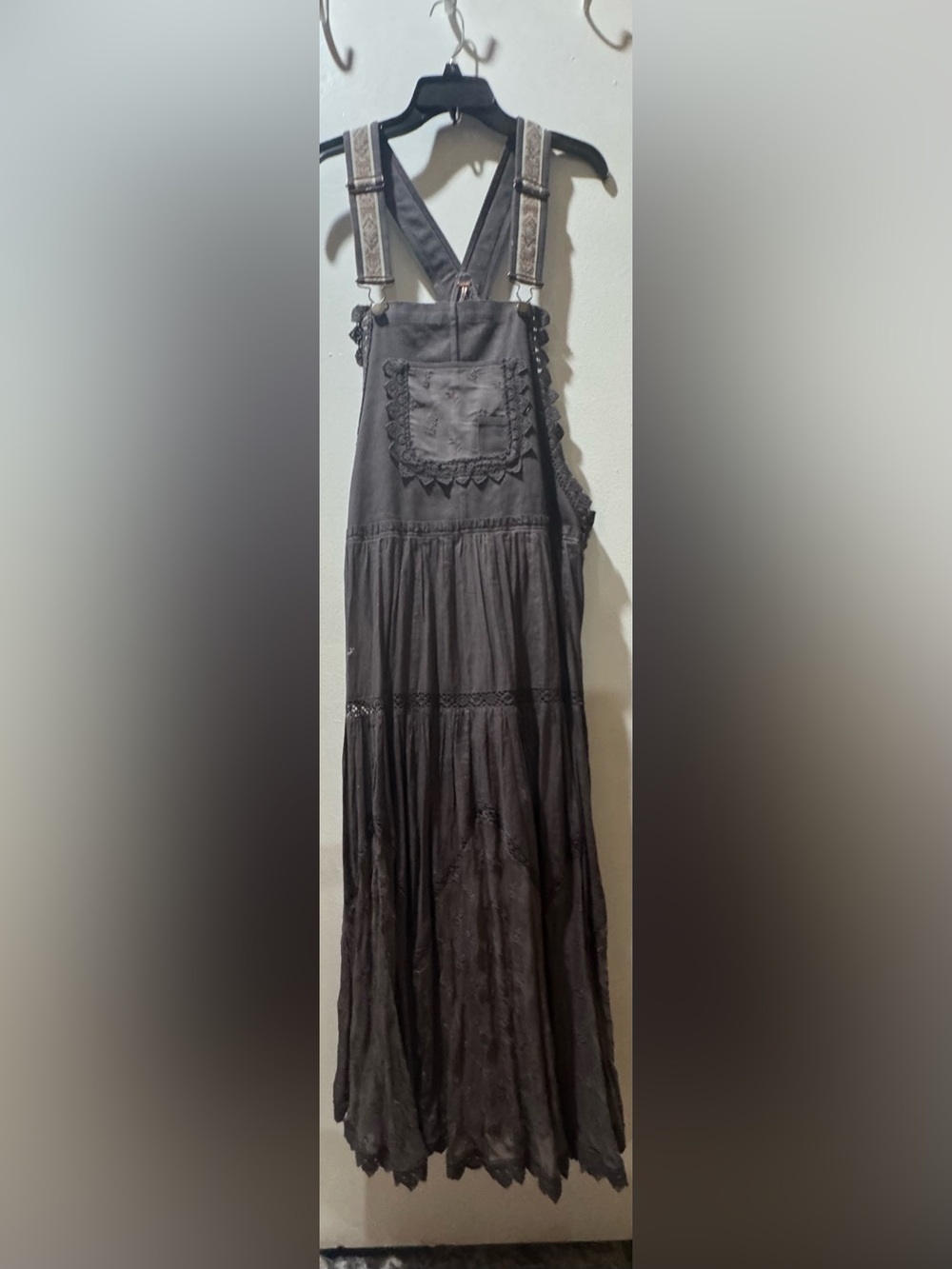Free People Trails End Skirtall
Washed Charcoal Maxi
Pinafore Dress - Picture 3 of 7